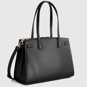 NWT Quince Italian Leather Large Triple Compartment Satchel